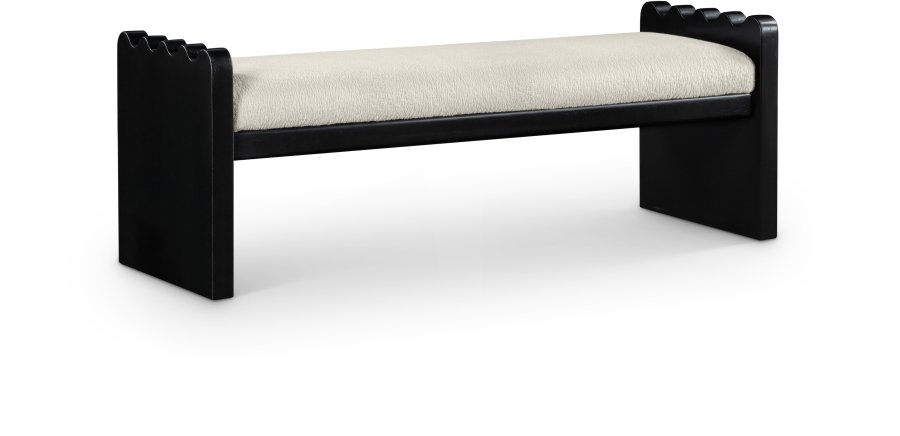 Sonia Velour Fur Fabric Upholstered Bench
