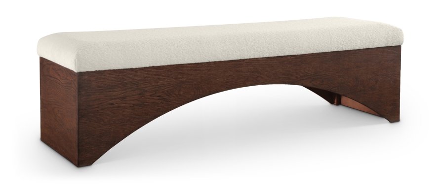 Lawson Velour Fur Fabric Upholstered Bench