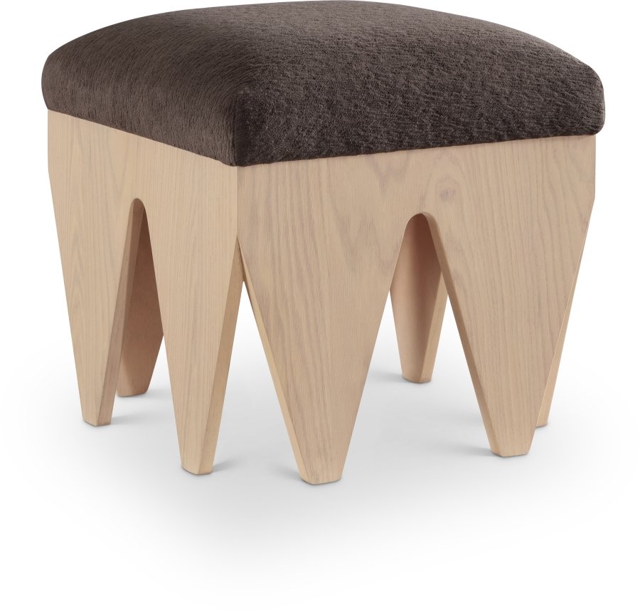 Altair Velour Fur Fabric Upholstered Bench