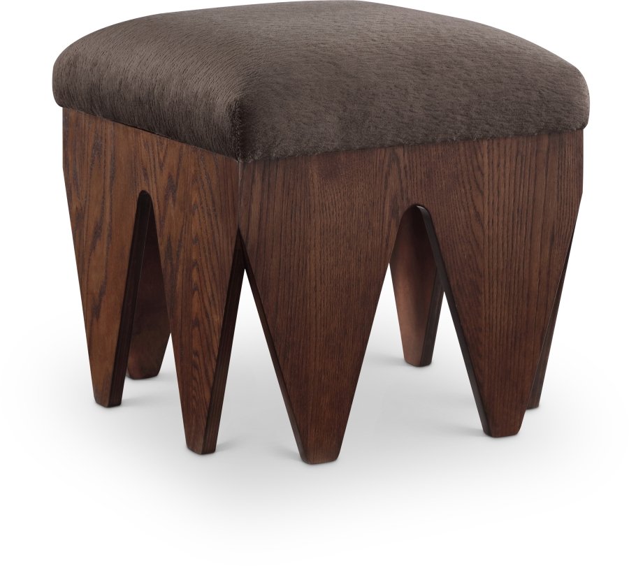 Altair Velour Fur Fabric Upholstered Bench