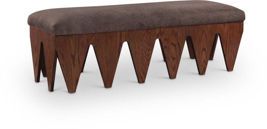 Altair Velour Fur Fabric Upholstered Bench