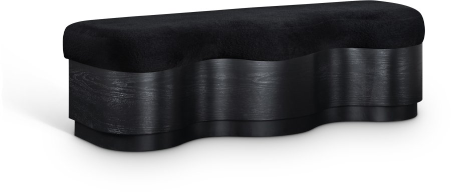 Savoy Velour Fur Fabric Upholstered Bench