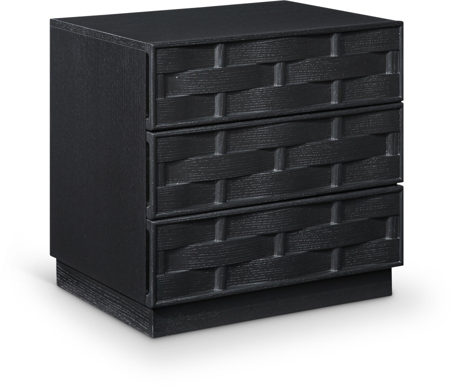 Weave Oak Veneer Nightstand