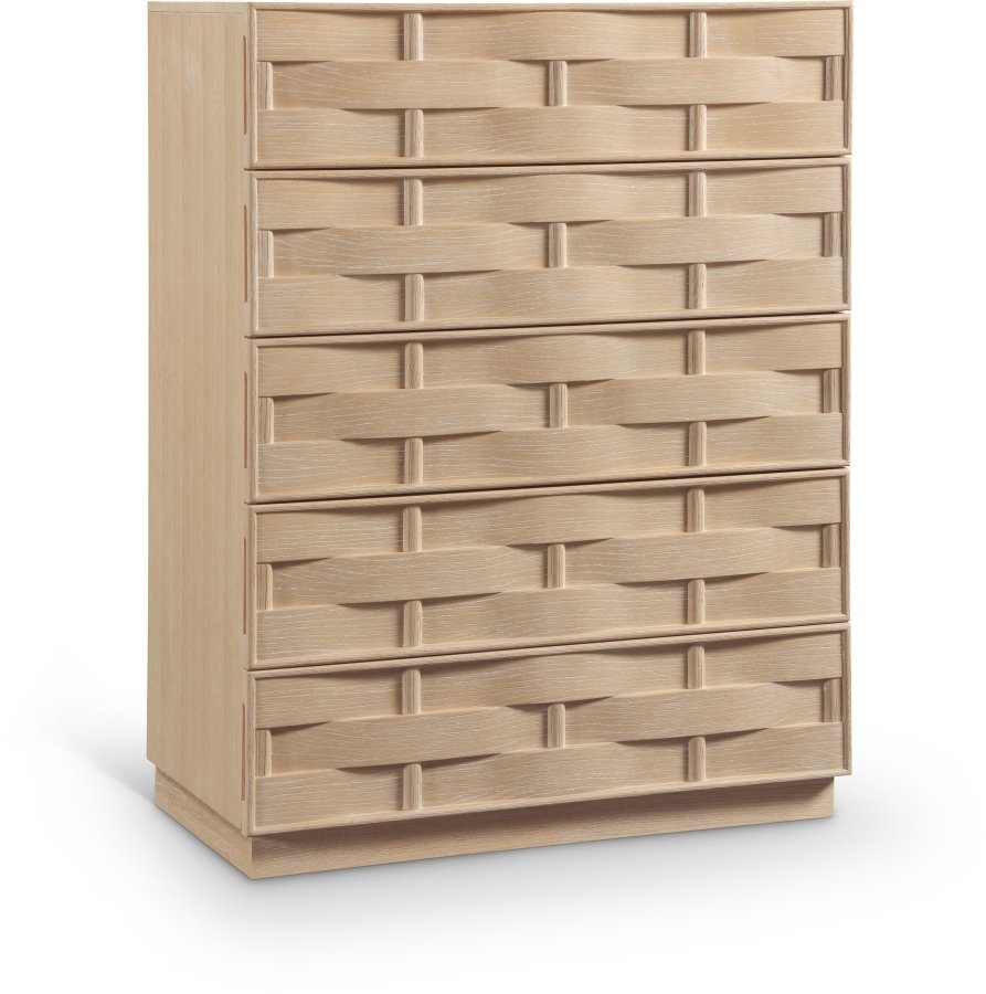 Weave Oak Veneer Chest