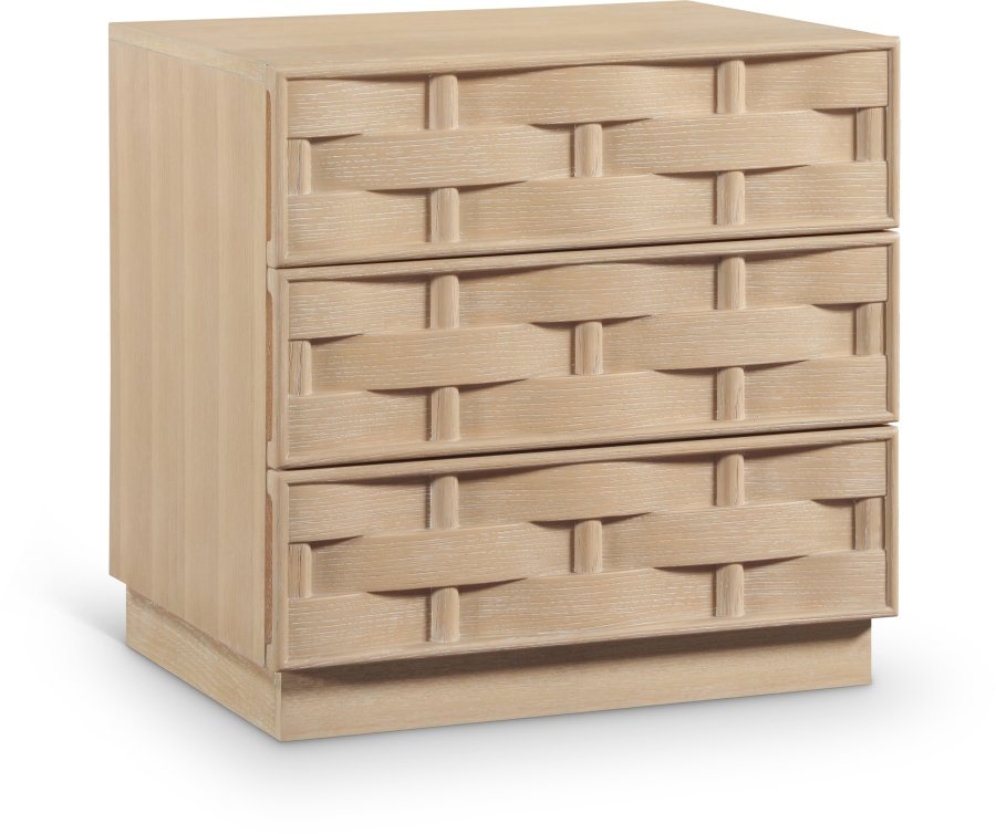 Weave Oak Veneer Nightstand