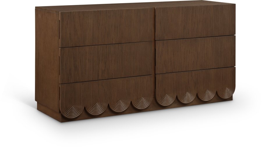 Scallop Oak Veneer Dresser