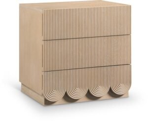 Scallop Oak Veneer Nightstand