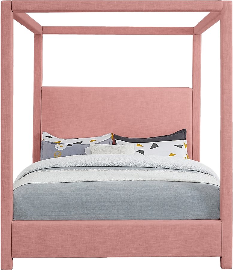 Emerson Linen Textured Fabric Upholstered Bed - Image 3