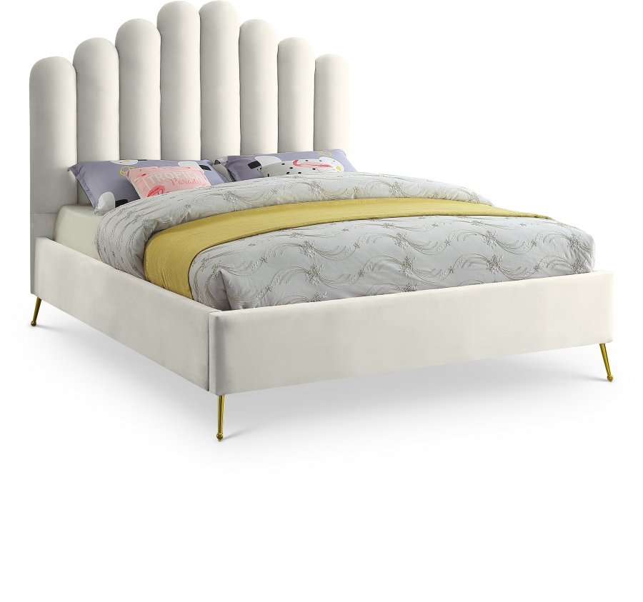 Lily Velvet Upholstered Bed