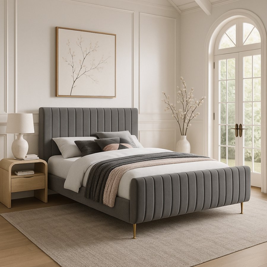 Zara Velvet Upholstered Bed - Image 2