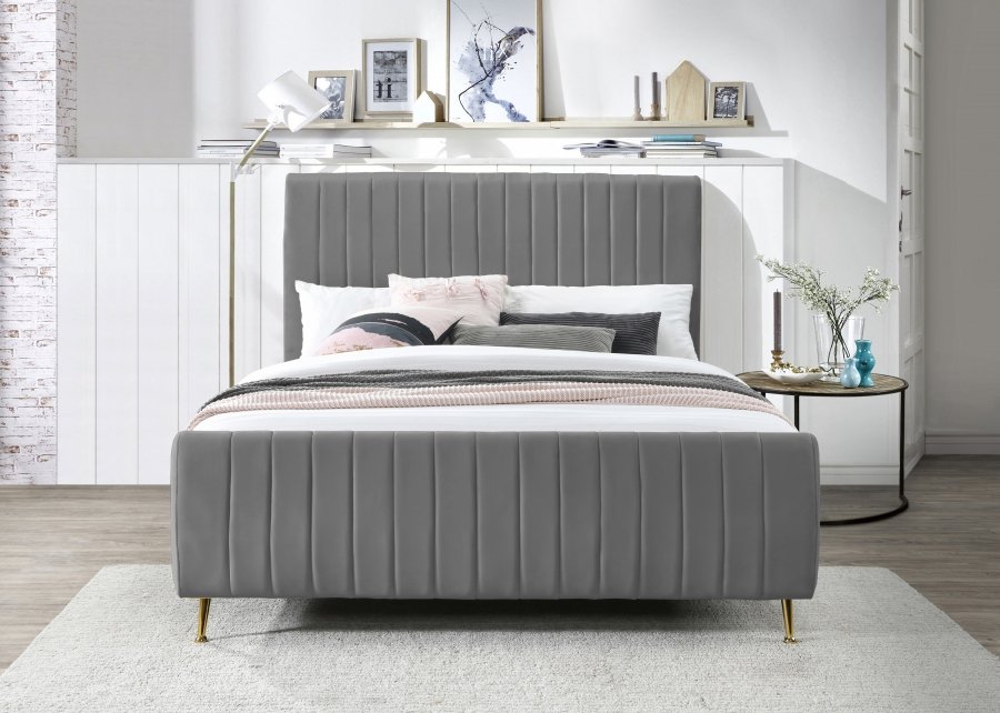 Zara Velvet Upholstered Bed - Image 4