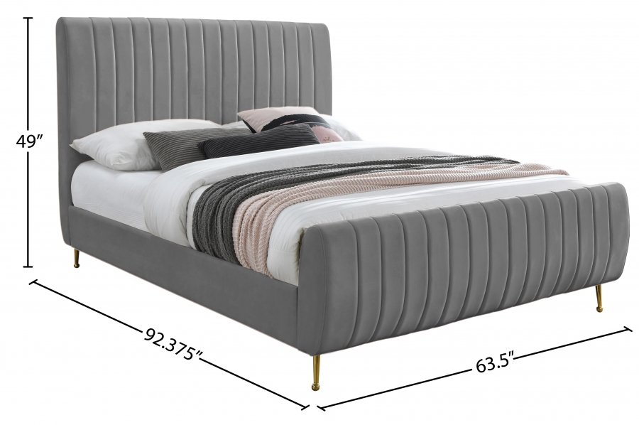 Zara Velvet Upholstered Bed - Image 9