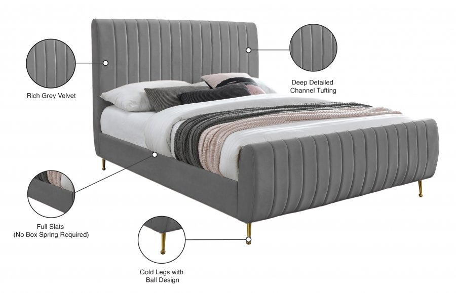 Zara Velvet Upholstered Bed - Image 10