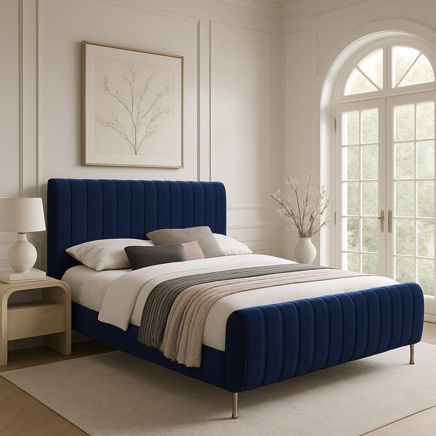 Zara Velvet Upholstered Bed - Image 2