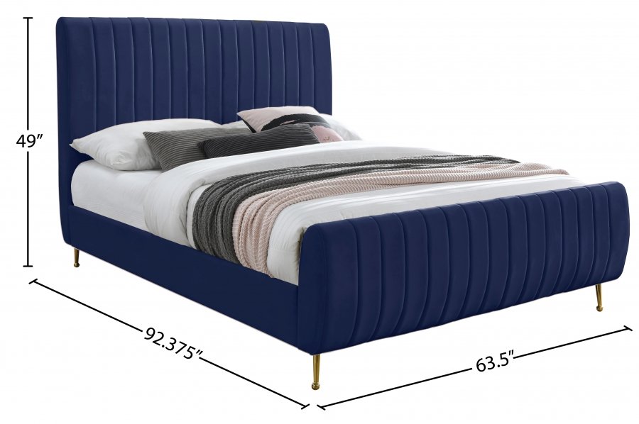 Zara Velvet Upholstered Bed - Image 9