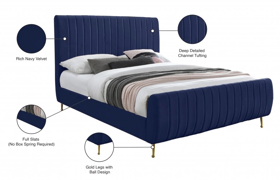 Zara Velvet Upholstered Bed - Image 10