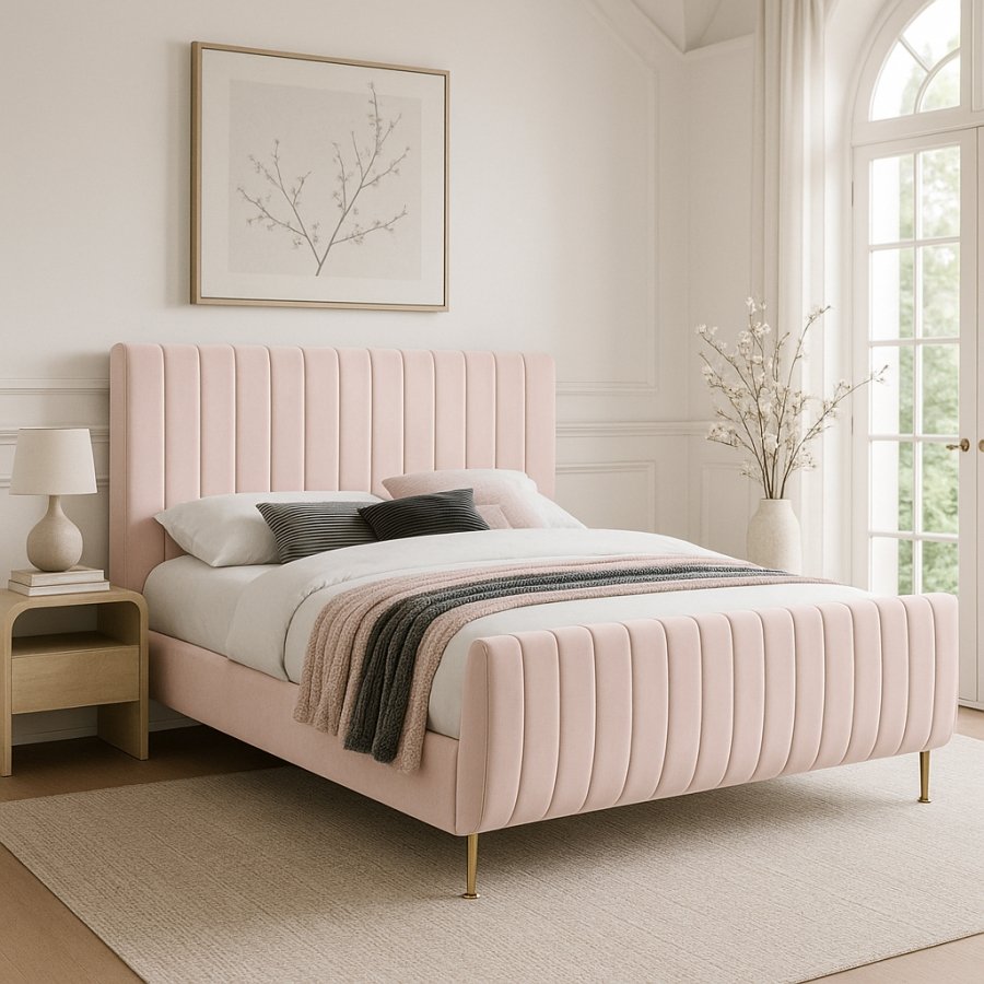 Zara Velvet Upholstered Bed - Image 2