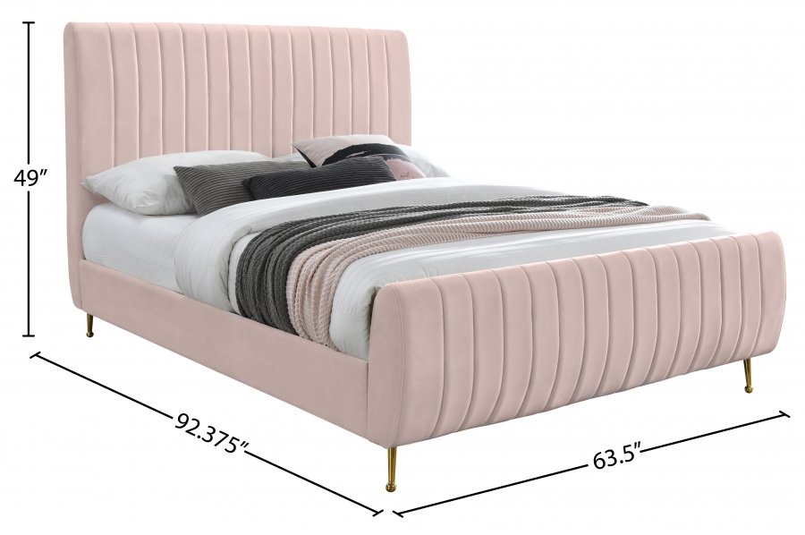 Zara Velvet Upholstered Bed - Image 9