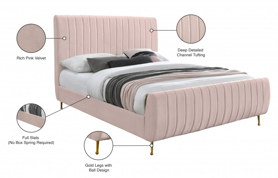 Zara Velvet Upholstered Bed - Image 10