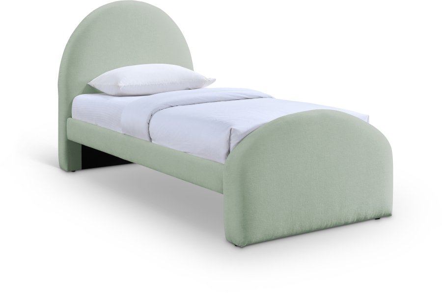 Andaz Chenille Fabric Upholstered Twin Bed
