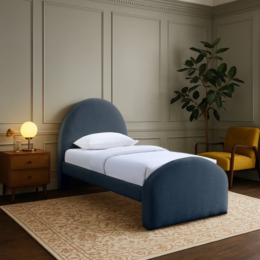 51900-1.jpg Andaz Chenille Fabric Upholstered Twin Bed - Image 2