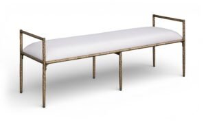 Axis Linen Textured Fabric Upholstered Bench