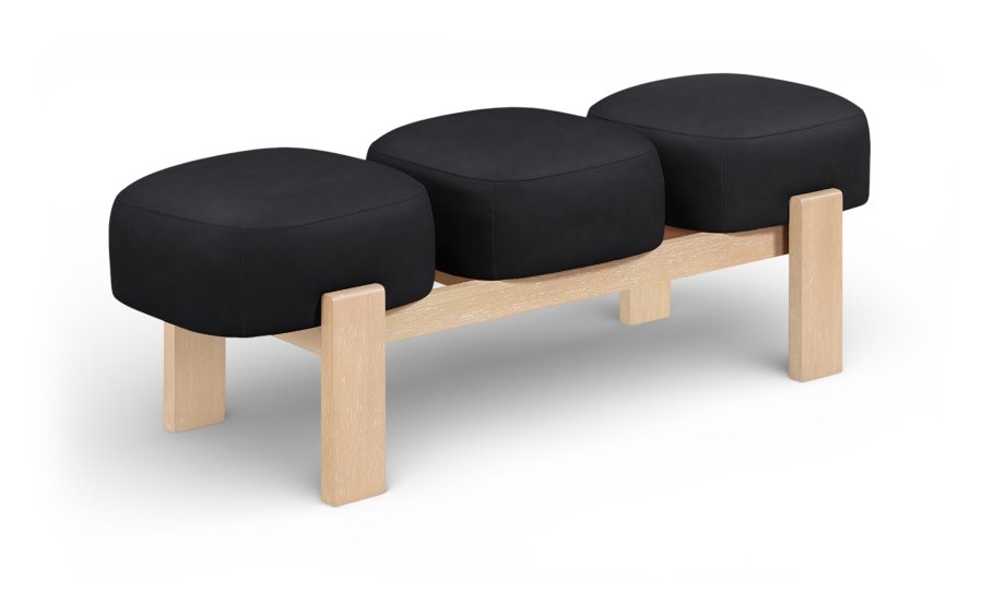 Woodcrest Vegan Leather Upholstered Bench