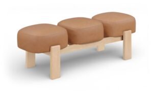Woodcrest Vegan Leather Upholstered Bench