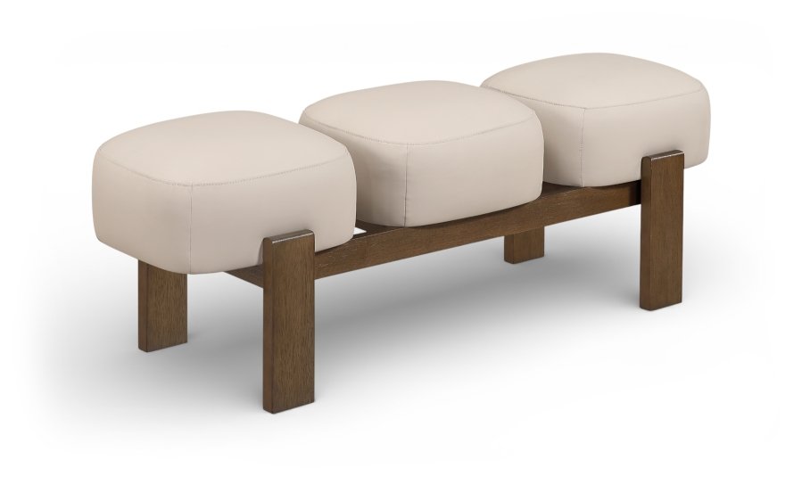 Woodcrest Vegan Leather Upholstered Bench