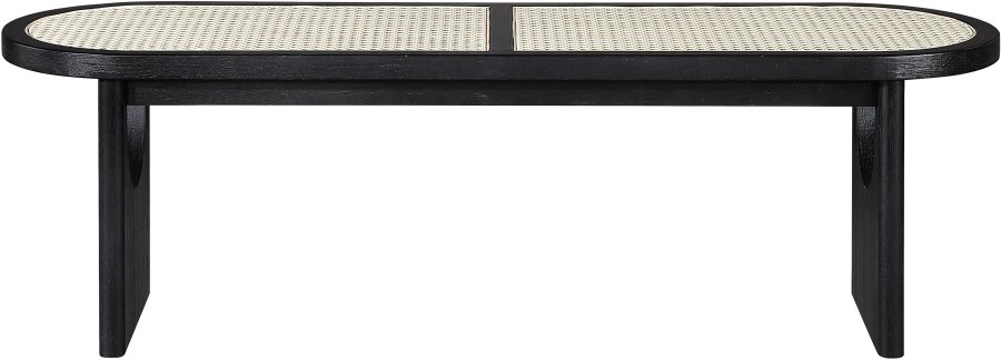 Canovia Solid Wood And Faux Cane Bench - Image 3