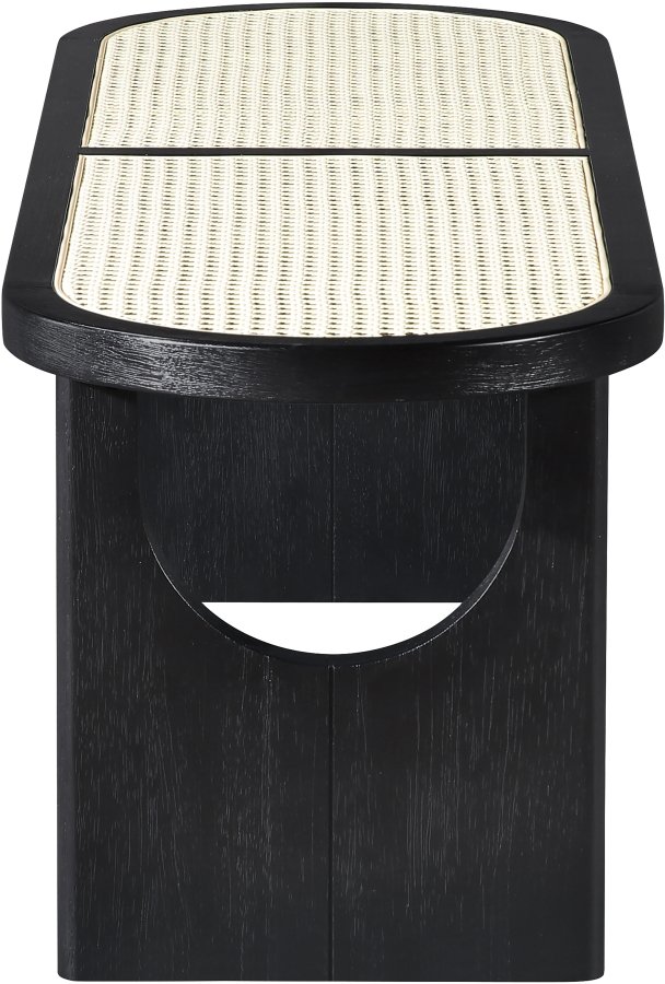 Canovia Solid Wood And Faux Cane Bench - Image 5