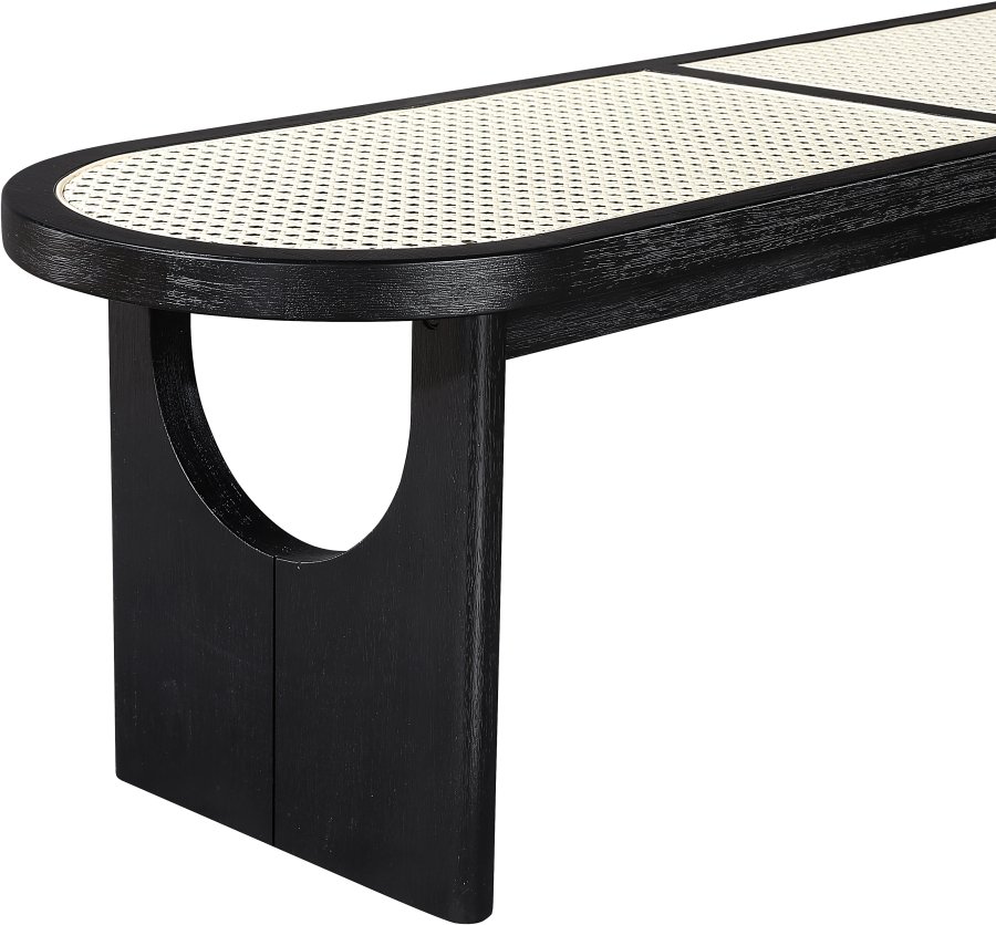 Canovia Solid Wood And Faux Cane Bench - Image 6