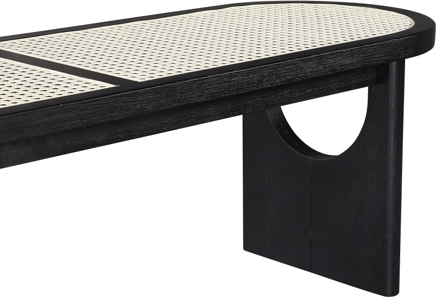 Canovia Solid Wood And Faux Cane Bench - Image 7