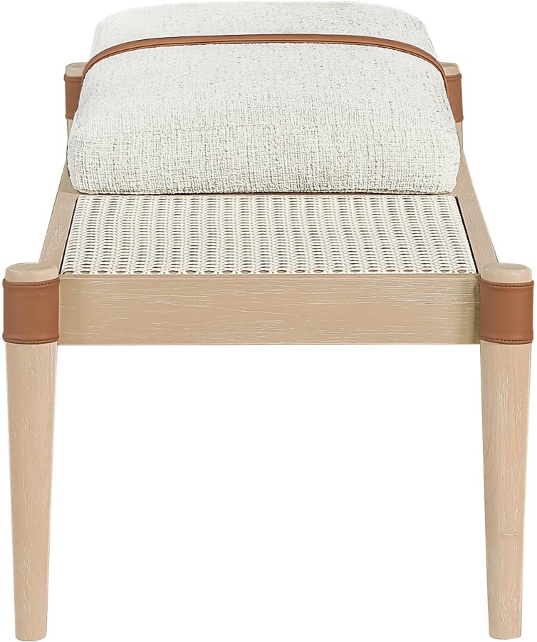 Nara Linen Textured Fabric Upholstered Bench - Image 8