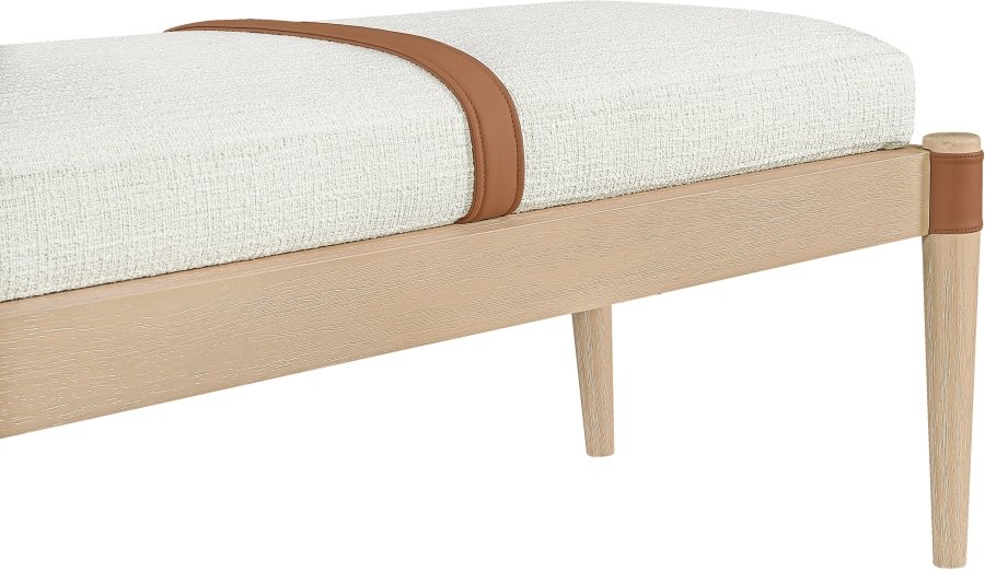 Nara Linen Textured Fabric Upholstered Bench - Image 10