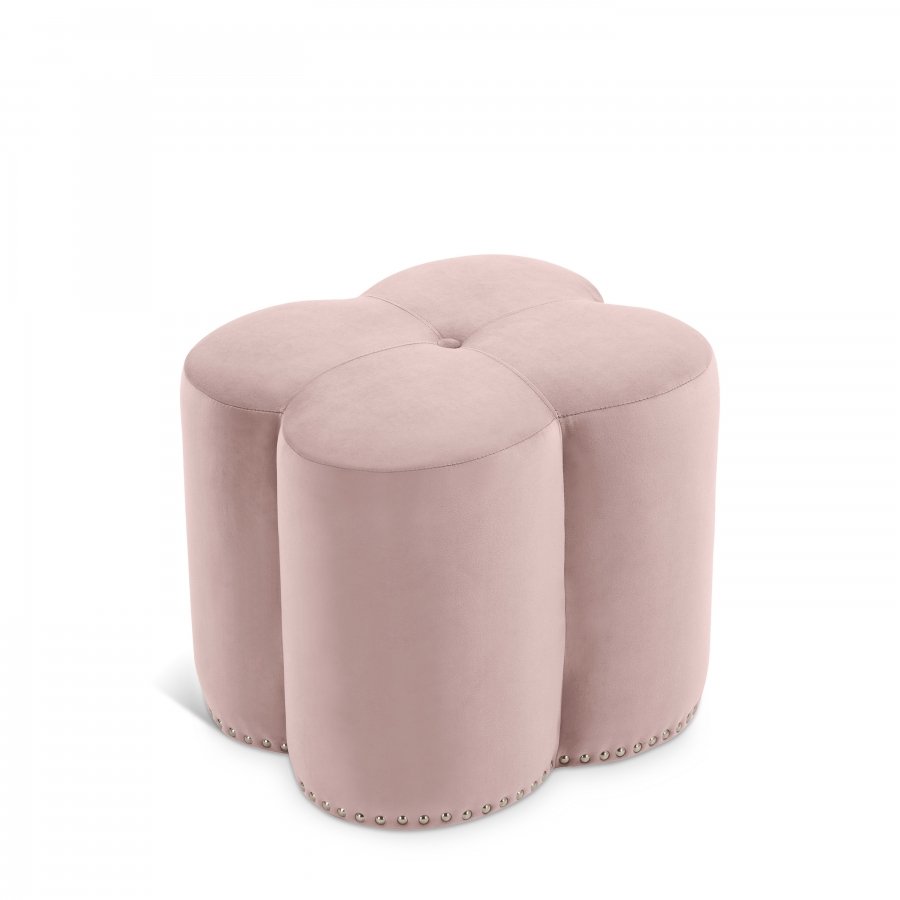 Clover Velvet Upholstered Stool