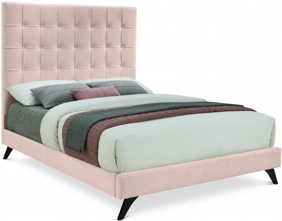 Elly Velvet Upholstered Bed