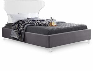 Ghost Velvet Upholstered Bed