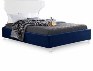 Ghost Velvet Upholstered Bed