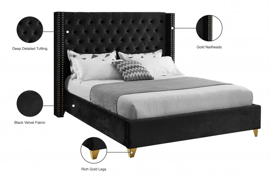 Barolo Velvet Upholstered Bed - Image 9