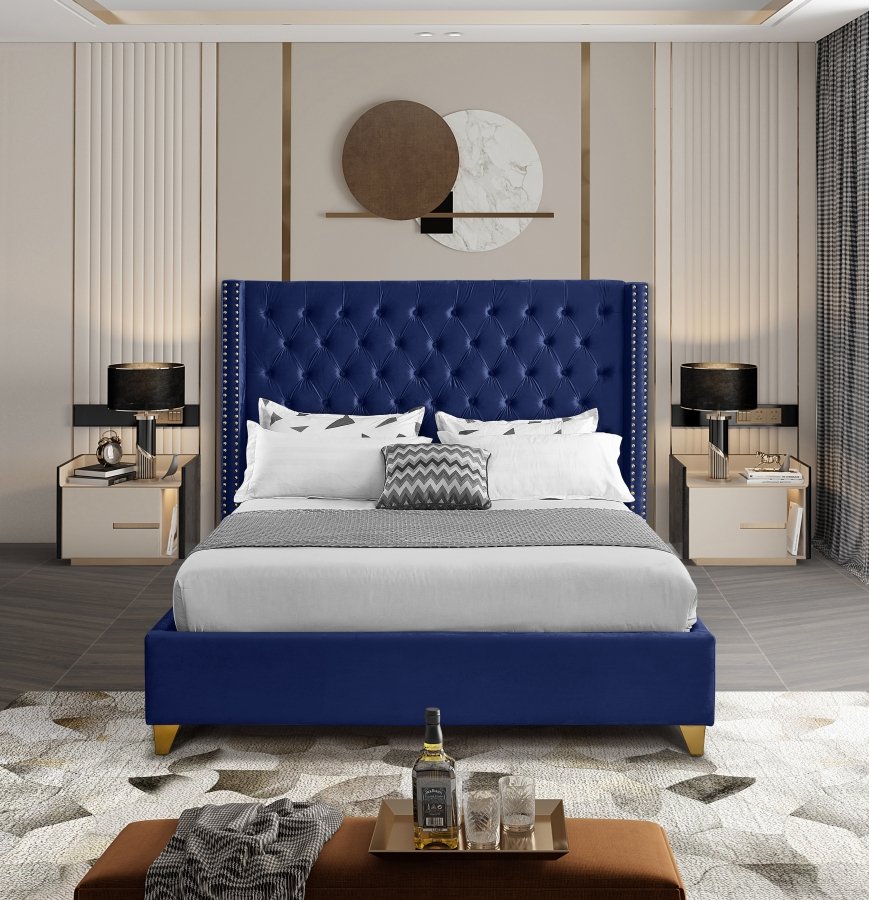 Barolo Velvet Upholstered Bed - Image 4