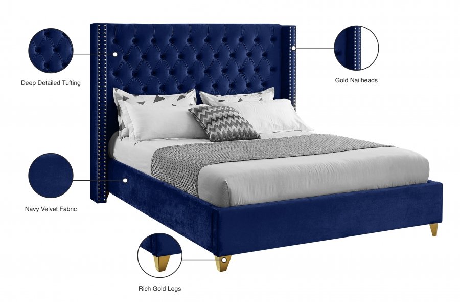 Barolo Velvet Upholstered Bed - Image 9