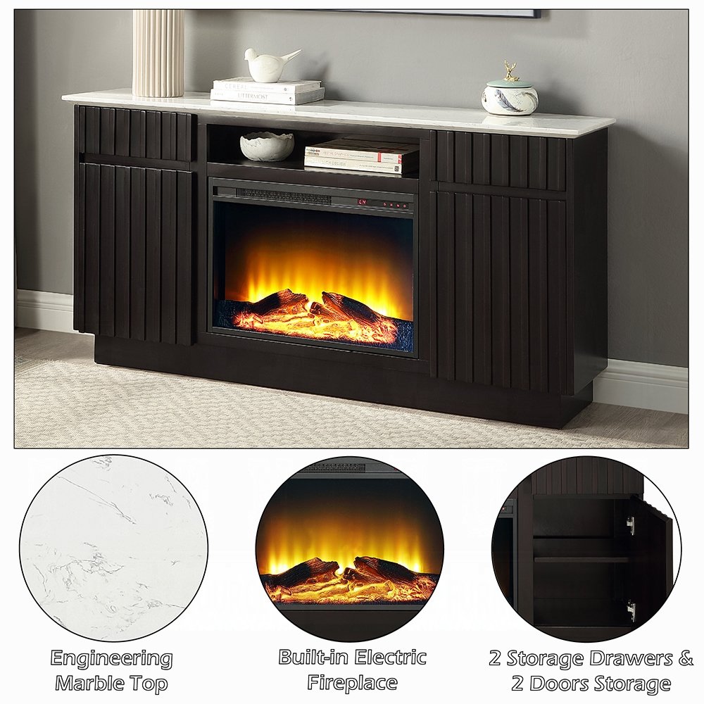 dn02718_feat.jpg Jaramillo Server w/Natural Marble Top & Fireplace - Image 9