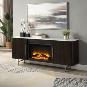 Clayten Server w/Marble Top & Fireplace