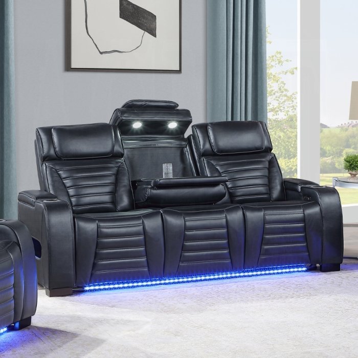 Ephron Power Motion Sofa W/Dropdown Table, Wireless Charging, Reading Light, Power Headrests & LED